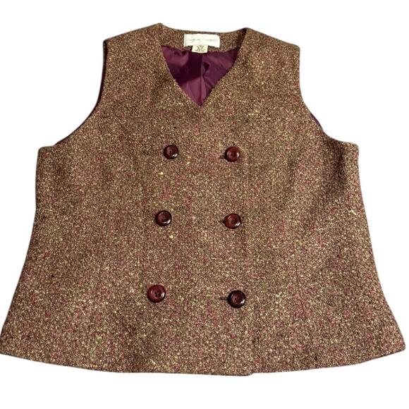 Casual Corner Other - Casual Corner Tweed Double Breasted Vest – Size 12